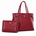 Burgundy Everyday Tote Set — white background mockup