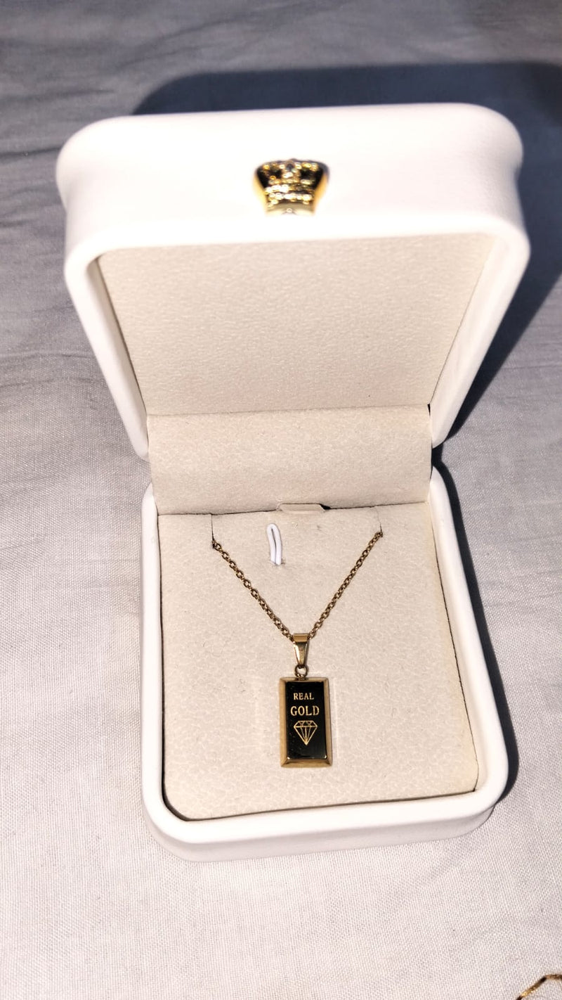 Black Bar Pendant Necklace